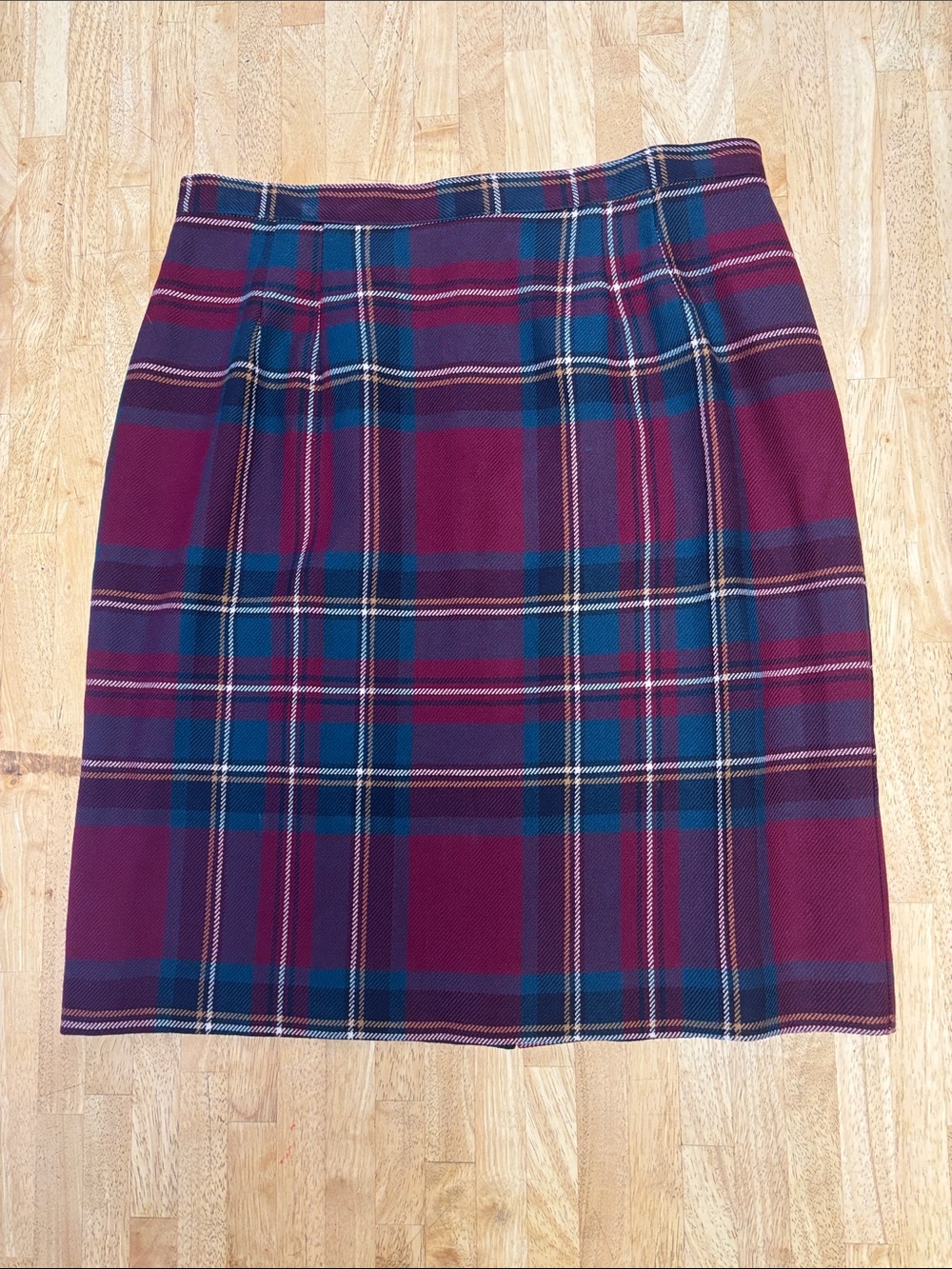 Vintage Chelsea Campbell for Charter Club 100% Wool Plaid Pencil Skirt - Size 16